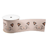 Floating Kitten Cat Face Pattern Satijnen Lint (Spoel)