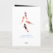 Floating Koi blue Birthday Card Kaart (Achterkant)