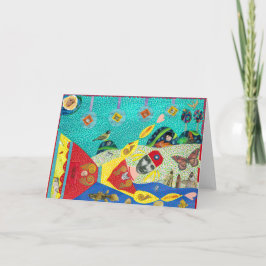 Floating Lady Wenskaart Feestdagen Kaart