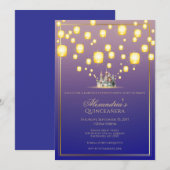 Floating Lantern Birthday Invitation Kaart (Voorkant / Achterkant)