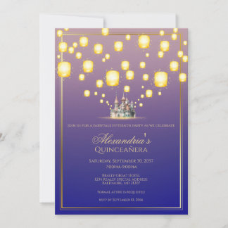 Floating Lantern Birthday Invitation Kaart