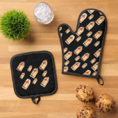 Floating Lantern Glow-Cozy Aesthetic Design Ovenwant & Pannenlap Set (Top down)