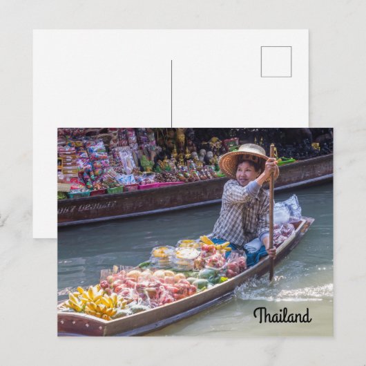 Floating Market, Thailand Briefkaart (Voorkant / Achterkant)