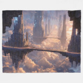Floating Metropolis in the Clouds Fleece Deken (Voorkant (Horizontaal))