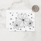 Floating Petals – Colorable Floral Note Card Notitiekaartje (Voorkant / Achterkant in situ)