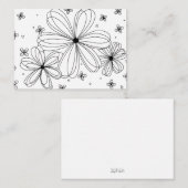 Floating Petals – Colorable Floral Note Card Notitiekaartje (Voorkant / Achterkant)