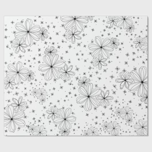 Floating Petals – Colorable Wrapping Paper Cadeaupapier (Vlak)