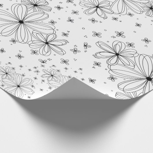 Floating Petals – Colorable Wrapping Paper Cadeaupapier (Hoek)