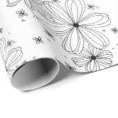 Floating Petals – Colorable Wrapping Paper Cadeaupapier (Rol Hoek)