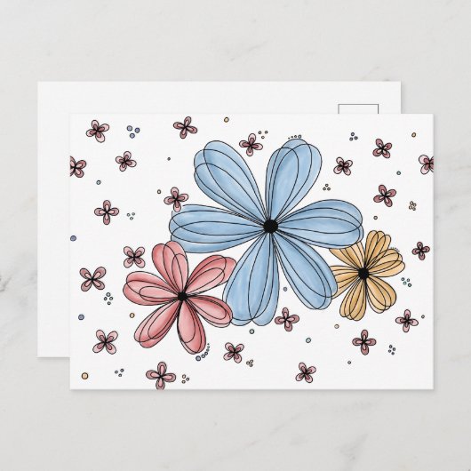 Floating Petals – Full Color Post Card Briefkaart (Voorkant / Achterkant)