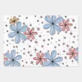 Floating Petals Wrapping Paper Flat Sheet Set van  (Voorkant 3)