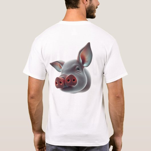 Floating Pig Face Art T-shirt (Achterkant)