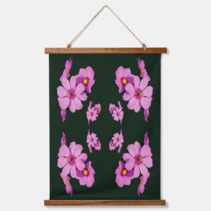 Floating Pink Cosmos Flowers Abstract Hangend Wandkleed
