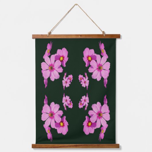 Floating Pink Cosmos Flowers Abstract Hangend Wandkleed (Voorkant)