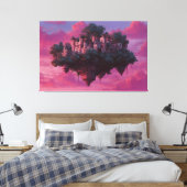 Floating Pink Sky Citadel Canvas Afdruk (Insitu (Slaapkamer))
