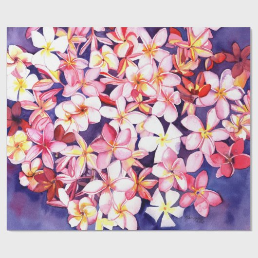Floating Plumeria Cadeaupapier (Vlak)