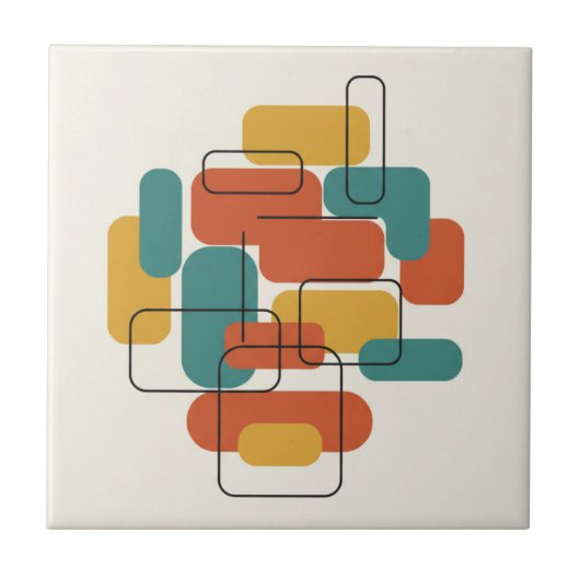 Floating Rectangles Abstract MCM #5 ID1224 Tegeltje (Voorkant)