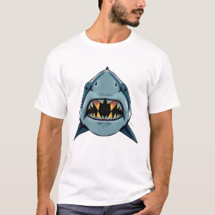 Floating Shark Face Art T-shirt