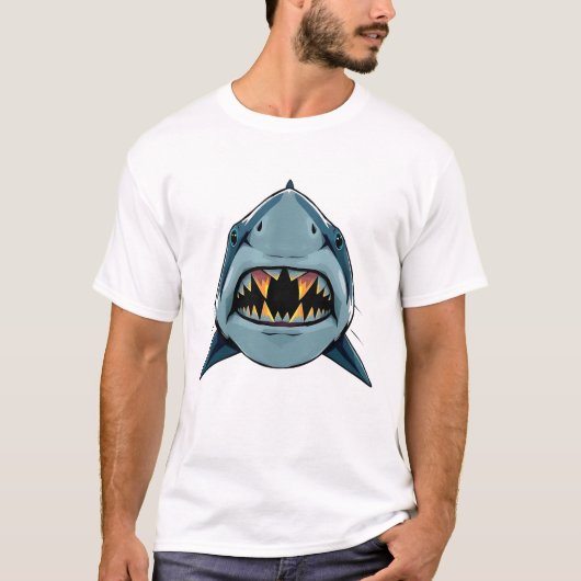 Floating Shark Face Art T-shirt (Voorkant)