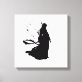 Floating Silence – Minimalist Female Silhouette Canvas Afdruk (Voorkant)