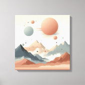 Floating Surreal Mountains with Glowing Solar Orbs Canvas Afdruk (Voorkant)