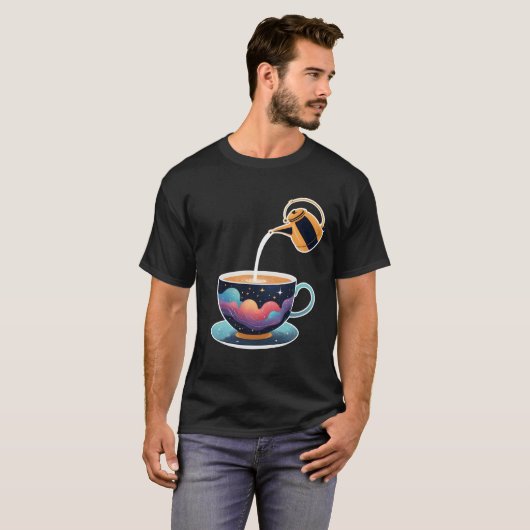 Floating Tea Kettle Galaxy Constellation. T-shirt (Voorkant volledig)