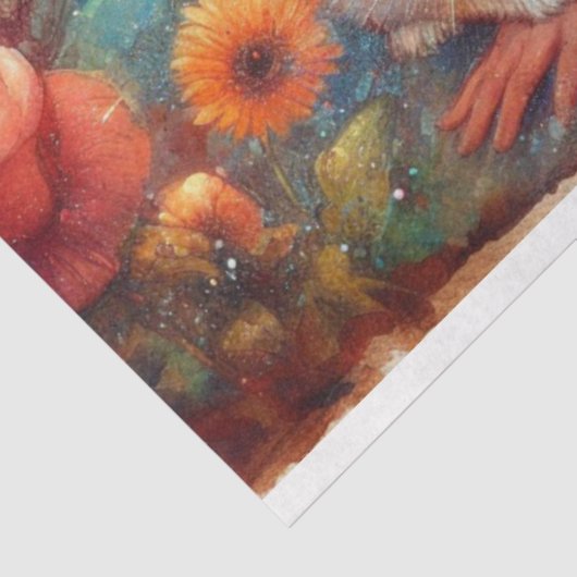 Floating Through Fantasy Alice Rabbit Decoupage Tissuepapier (Detail)