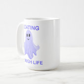 Floating Through Life Cute Ghost Koffiemok (Voorkant links)