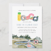 Floating Tubing Party | Waterverf Flowers (Voorkant)