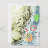 Floating Tubing Party | Waterverf Flowers Kaart (Achterkant)