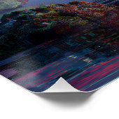 Floating Turquoise Tree Islands Neon Sky Perfect Poster (Hoek)