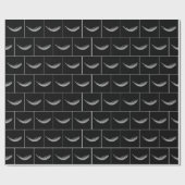 Floating White Feather On Black Cadeaupapier (Vlak)