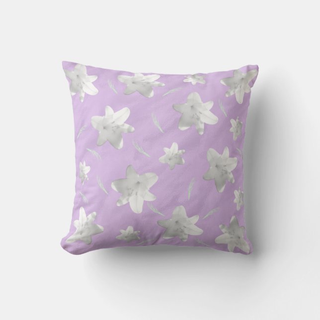 Floating White Lilies American MoJo Pillow Kussen (Voorkant)