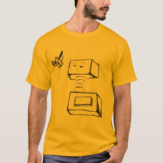 floatrobot in goud t-shirt (Voorkant)
