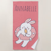 Floaty Bunny Personalize Strandlaken (Voorkant)