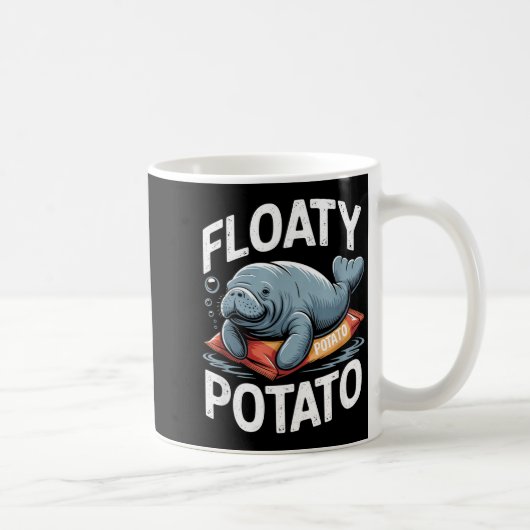 Floaty Tatoes Manatee Funny Sea Cow Ocean Animal L Koffiemok (Rechts)