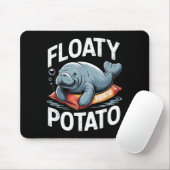 Floaty Tatoes Manatee Funny Sea Cow Ocean Animal L Muismat (Met muis)