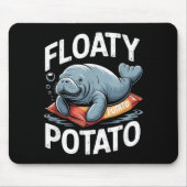 Floaty Tatoes Manatee Funny Sea Cow Ocean Animal L Muismat (Voorkant)
