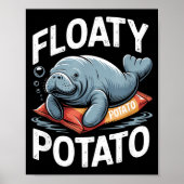 Floaty Tatoes Manatee Funny Sea Cow Ocean Animal L Poster (Voorkant)