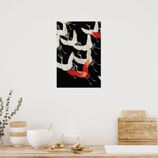 Flock of Crane Birds  kunst Poster (Keuken)