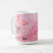 Flock Off Grappige Roze Flamingo Koffiemok (Voorkant links)