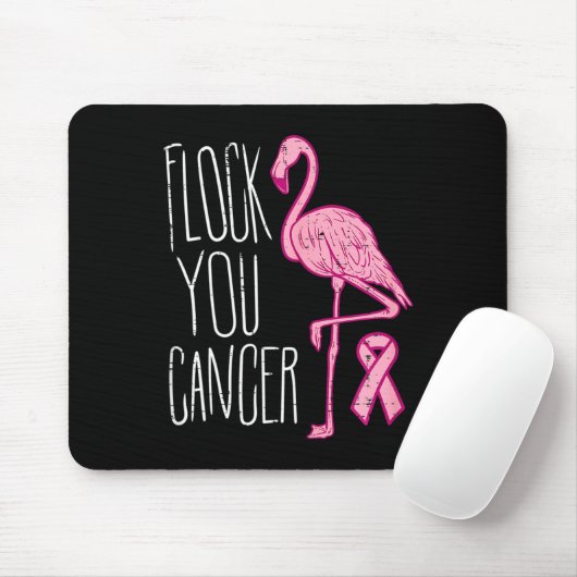Flock You borstkanker Flamingo roze lint bewust Muismat (Met muis)