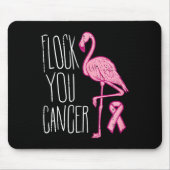 Flock You borstkanker Flamingo roze lint bewust Muismat (Voorkant)