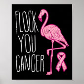 Flock You borstkanker Flamingo roze lint bewust Poster (Voorkant)