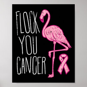 Flock You borstkanker Flamingo roze lint bewust Poster