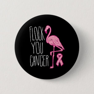 Flock You borstkanker Flamingo roze lint bewust Ronde Button 5,7 Cm
