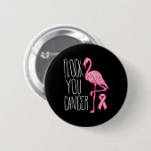 Flock You borstkanker Flamingo roze lint bewust Ronde Button 5,7 Cm (Voorkant /achterkant)