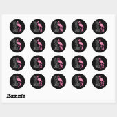 Flock You borstkanker Flamingo roze lint bewust Ronde Sticker (Vel)