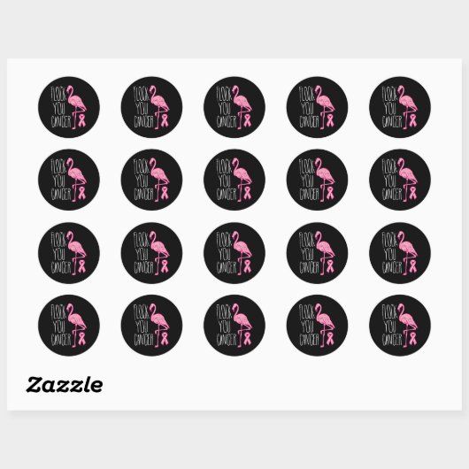 Flock You borstkanker Flamingo roze lint bewust Ronde Sticker (Vel)