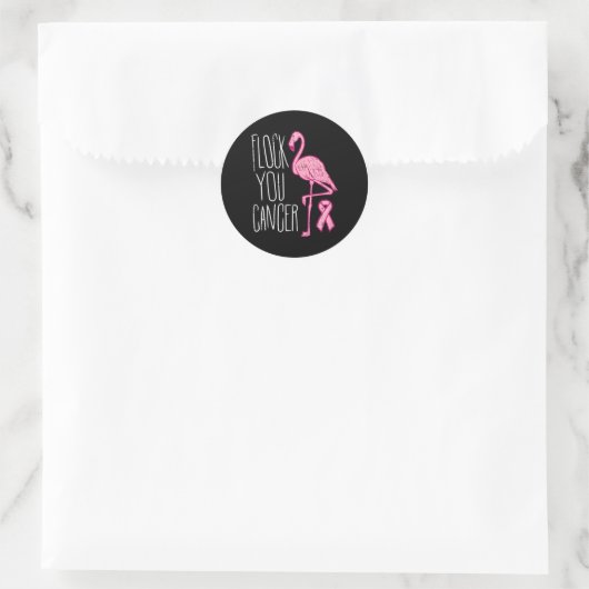 Flock You borstkanker Flamingo roze lint bewust Ronde Sticker (Tas)